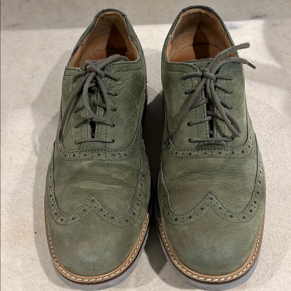 Cole Haan Green Suede Oxford Brogues